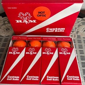 Ram Custom Golf Balls Stamped EUREKA The Very Best Vacs Hot Optic Orange 12 Pack